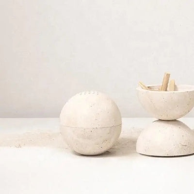 Minimalist travertine incense burner