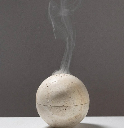 Minimalist travertine incense burner