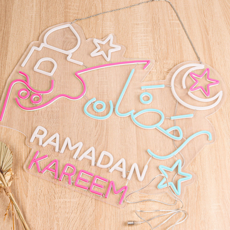 Ramadan Kareem neon hanging lights