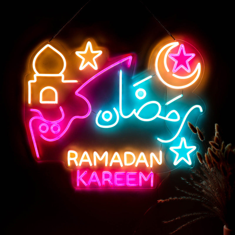 Ramadan Kareem neon hanging lights