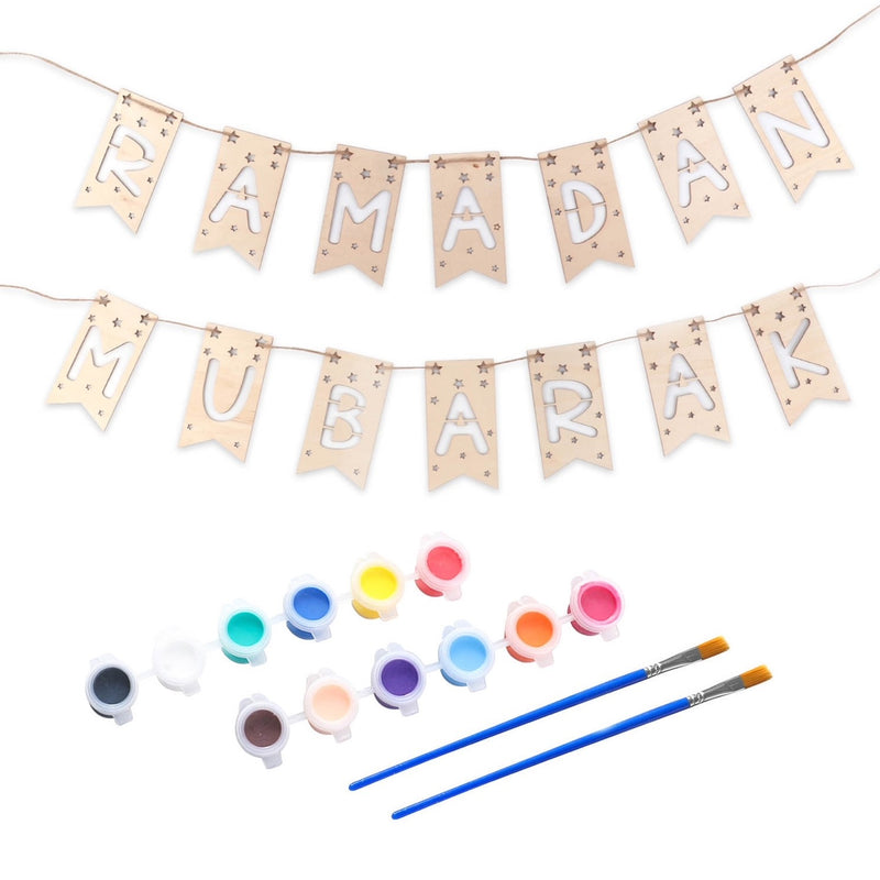 Ramadan Wooden banner with paint set