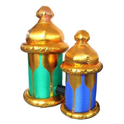 Oversized Inflatable Gold Lanterns with built-in LED lights
