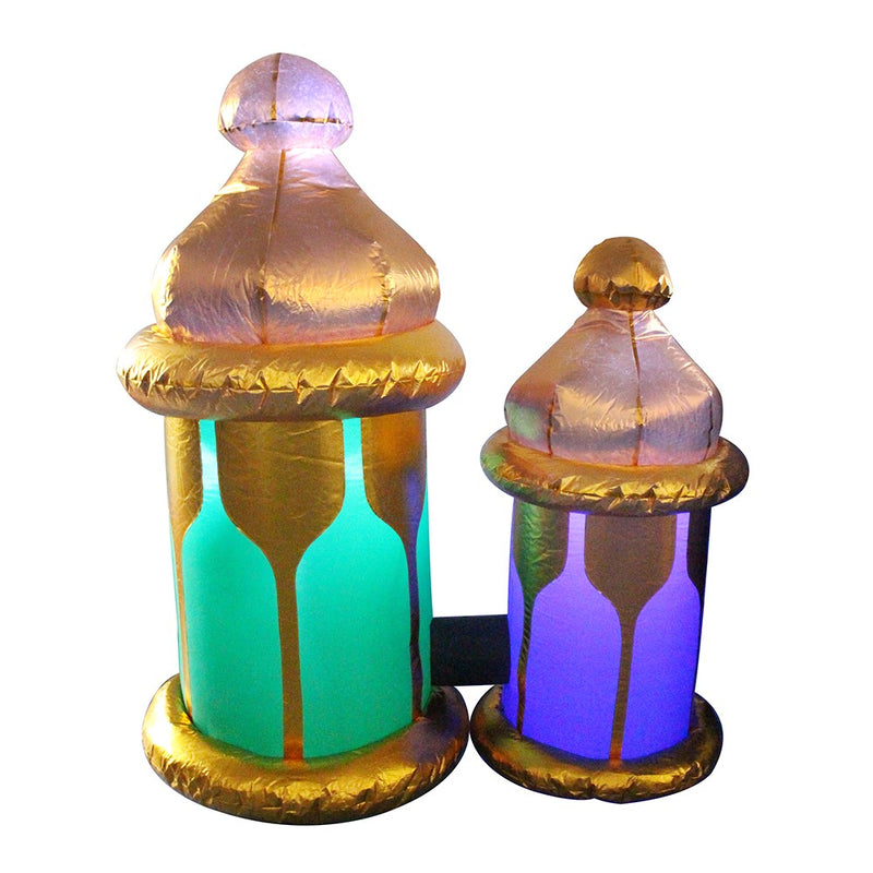 Oversized Inflatable Gold Lanterns with built-in LED lights