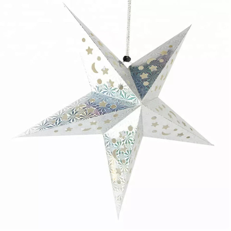 Silver Large Laser-cut Hanging star 