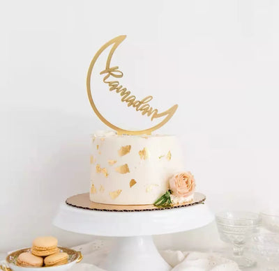 'Ramadan' Gold Cake Topper