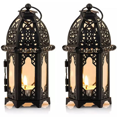 Black Tealight Lantern set 