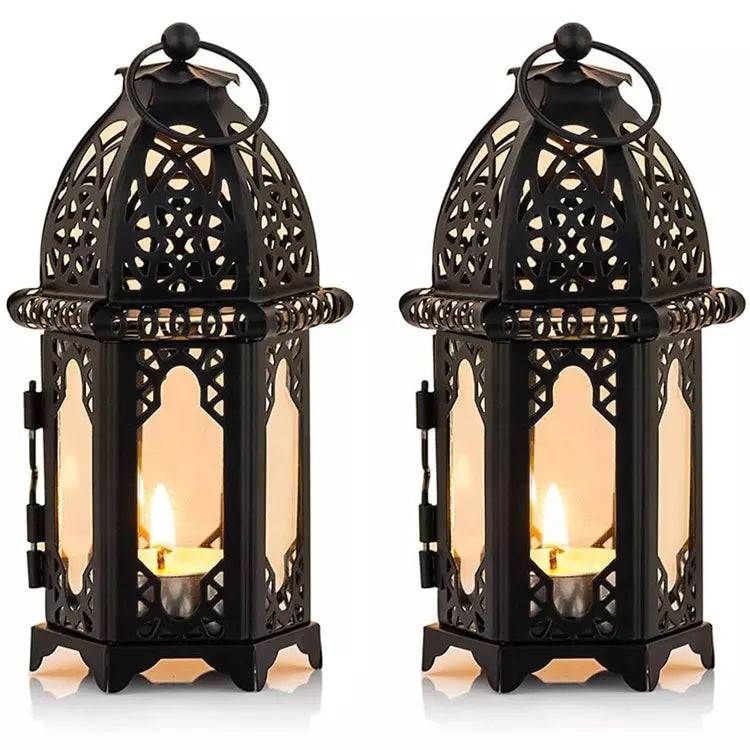 Black Tealight Lantern set 