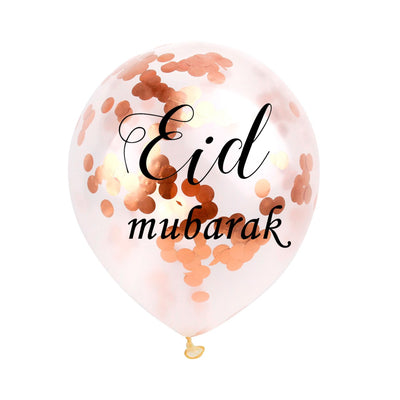 'Eid Mubarak' Rose Gold Confetti balloon