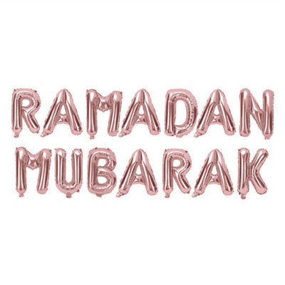'Ramadan Mubarak' Rose Gold Foil Balloon
