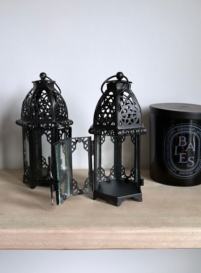 Black Tealight Lantern set 