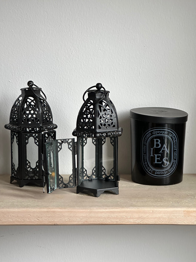 Black Tealight Lantern set 