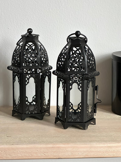 Black Tealight Lantern set 