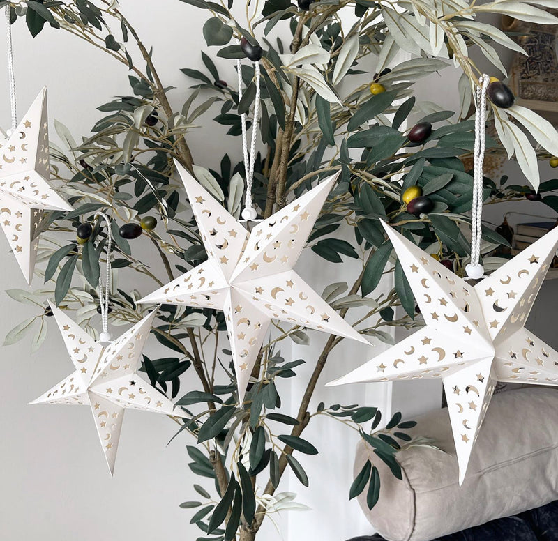 White Laser cut Hanging star