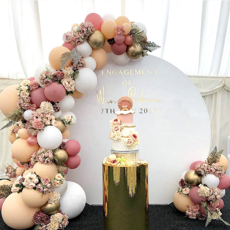 Peach, Rose and White Deluxe Balloon arch