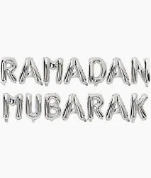 'Ramadan Mubarak' Silver Foil Balloon