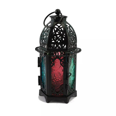 Black Multicoloured Tealight Lantern set 