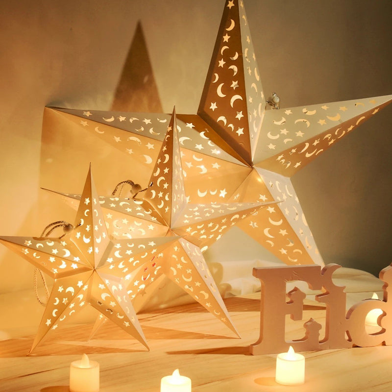 White Laser cut Hanging star