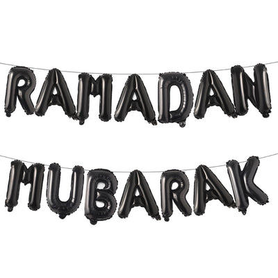 'Minimalist' Ramadan Mubarak Black Balloon
